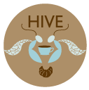logo of two bees forming one bee