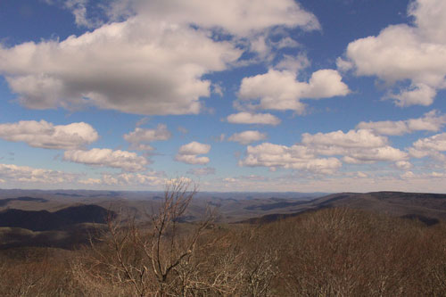 view from Bickel knob observation tower in West Virginia