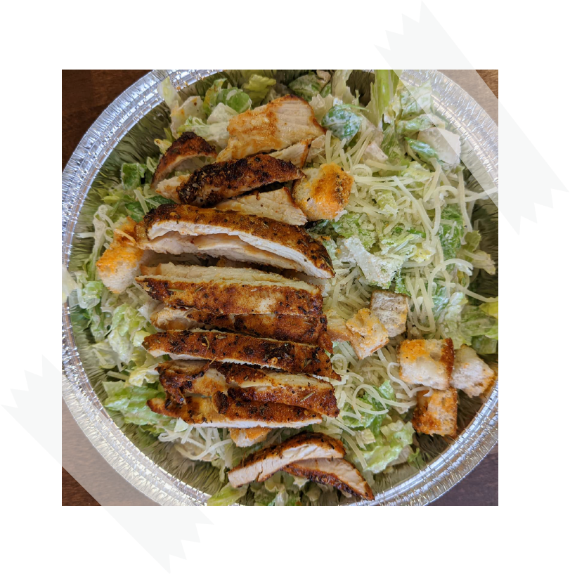 close up grilled chicken salad