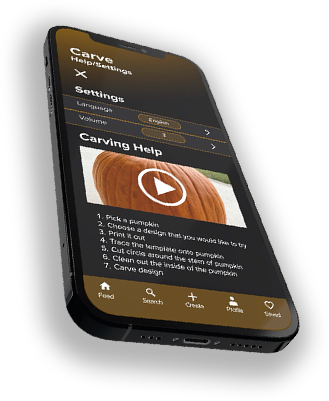 help section of the carve app