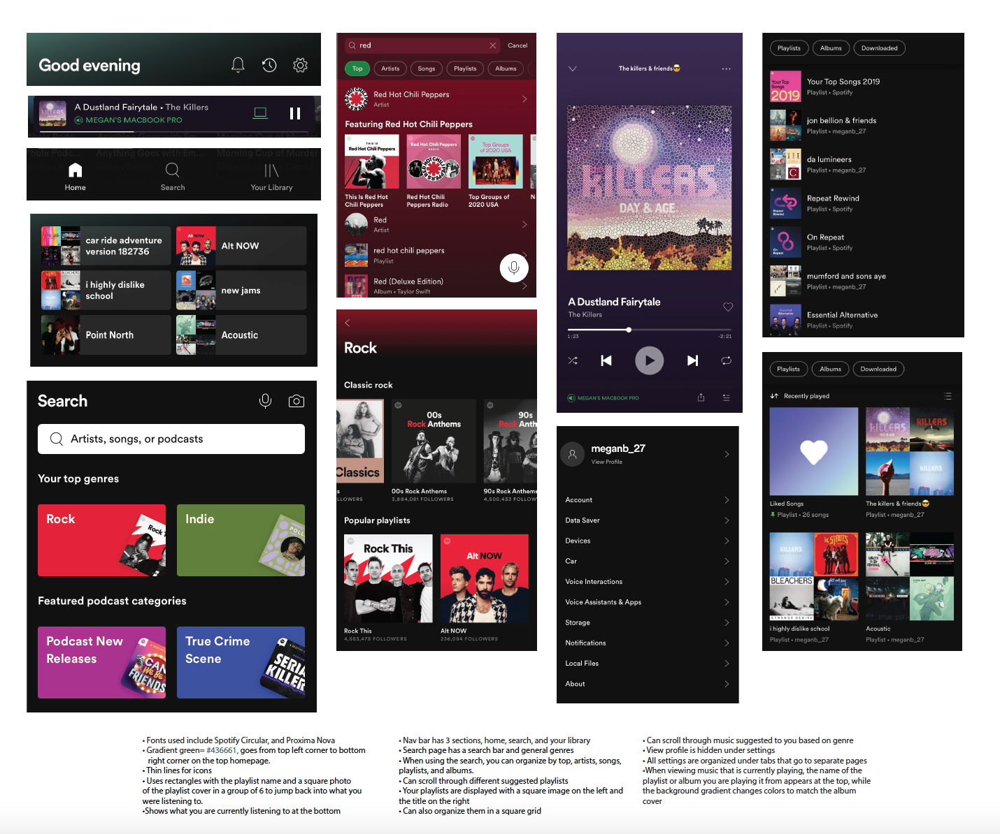 layout of spotify