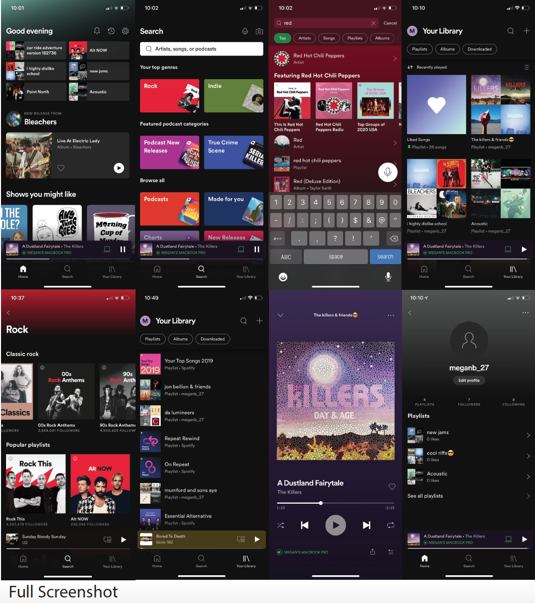 layout of spotify in collage