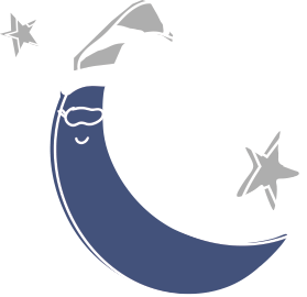moon with sleeping cap on sleeping