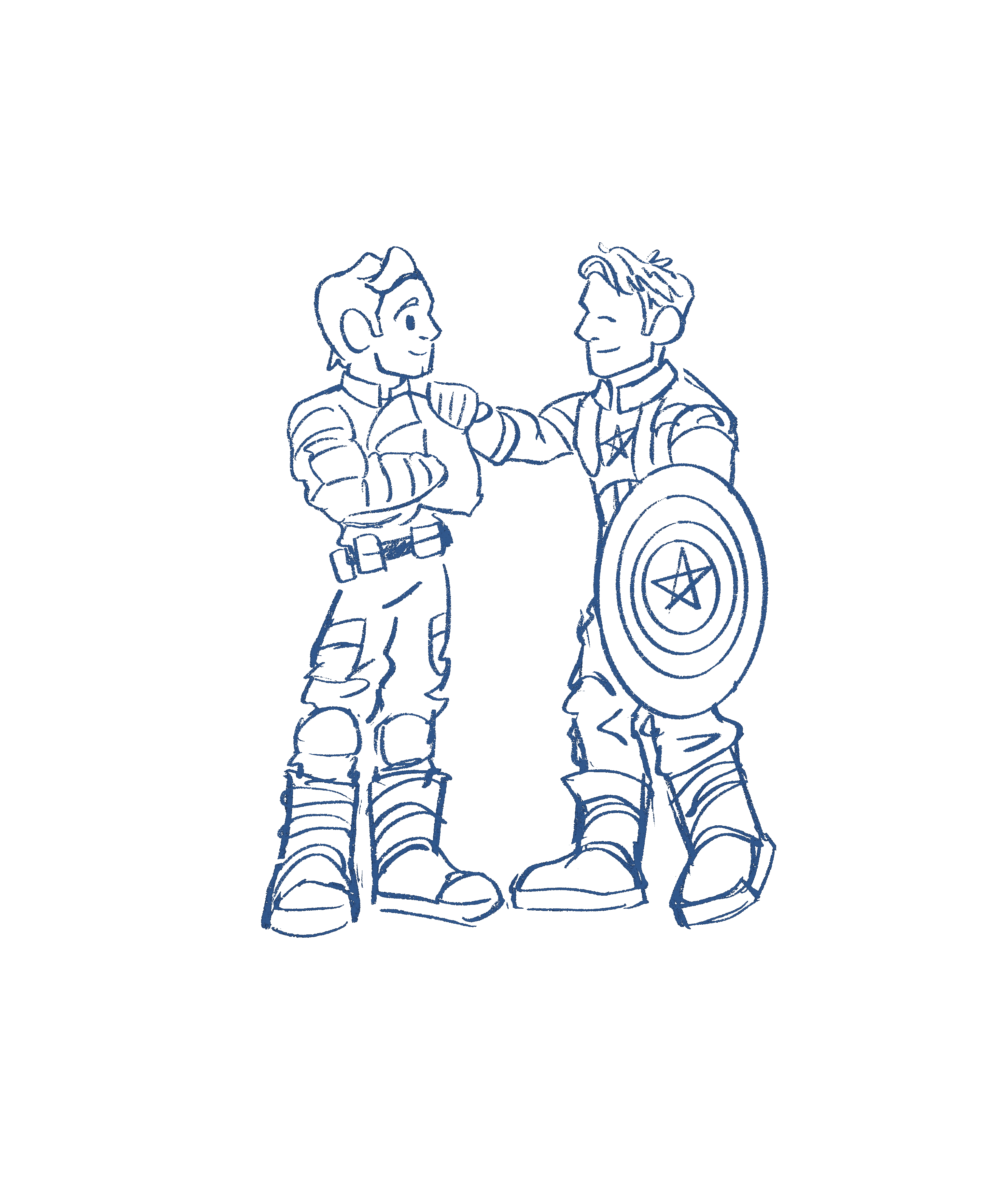 steve and bucky drawing