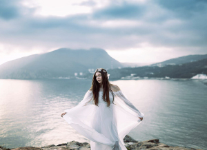 girl in white dress